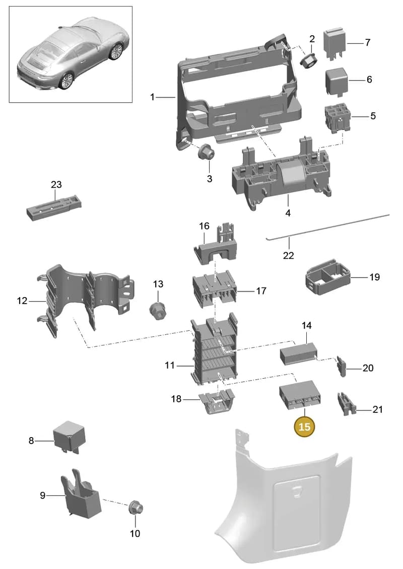 99161030500 — Porsche 911 (2016-2019) diagram p47902000, position 15