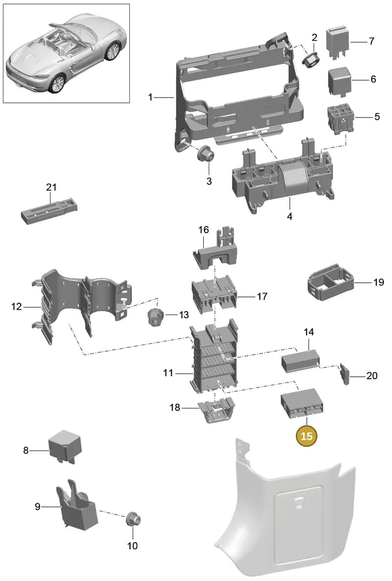 99161030500 — Porsche Boxster (2016-2019) diagram p48902000, position 15