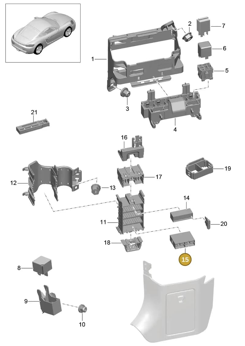 99161030500 — Porsche Cayman (2016-2019) diagram p50902000, position 15