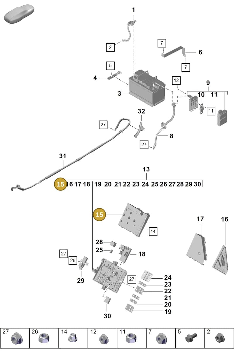 99161030500 — Porsche Boxster Spyder (2019-2020) diagram p55902060, position 15