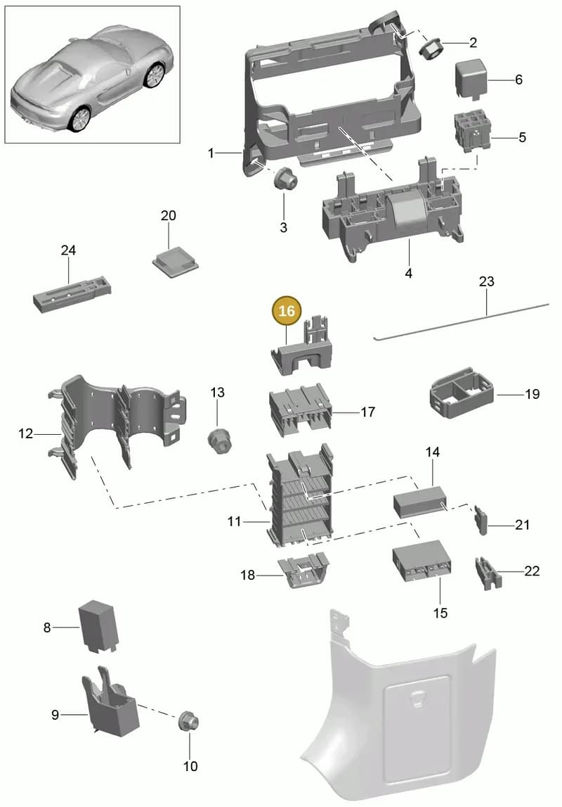 99161030700 — Porsche Boxster Spyder (2015-2016) diagram p46902000, position 16