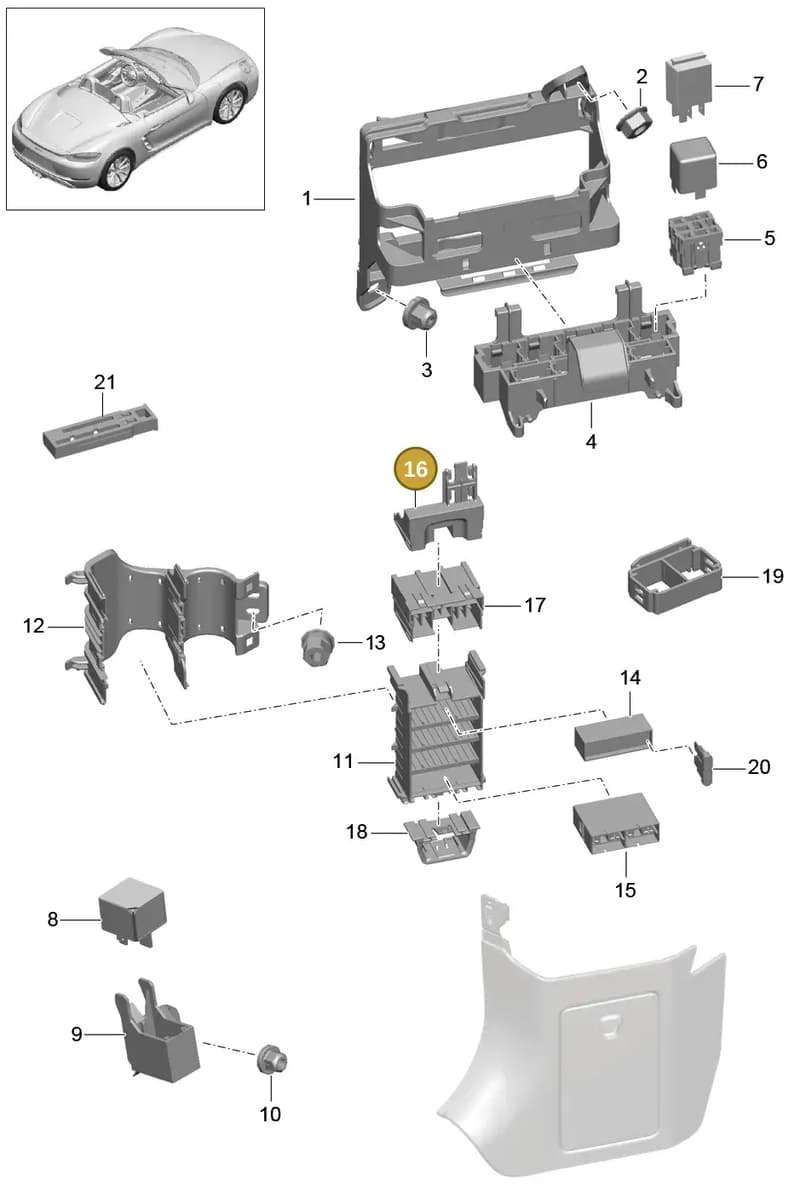 99161030700 — Porsche Boxster (2016-2019) diagram p48902000, position 16