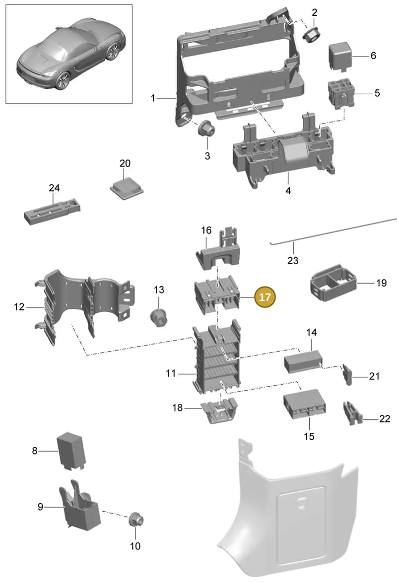 99161030900 — Porsche Boxster (2012-2016) diagram p39902000, position 17