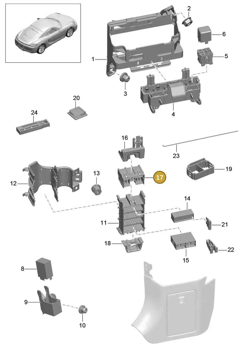99161030900 — Porsche Cayman (2013-2016) diagram p40902000, position 17