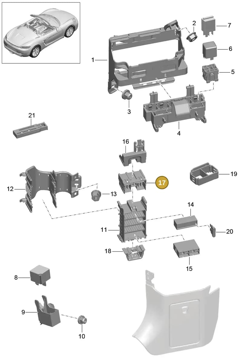 99161030900 — Porsche Boxster (2016-2019) diagram p48902000, position 17
