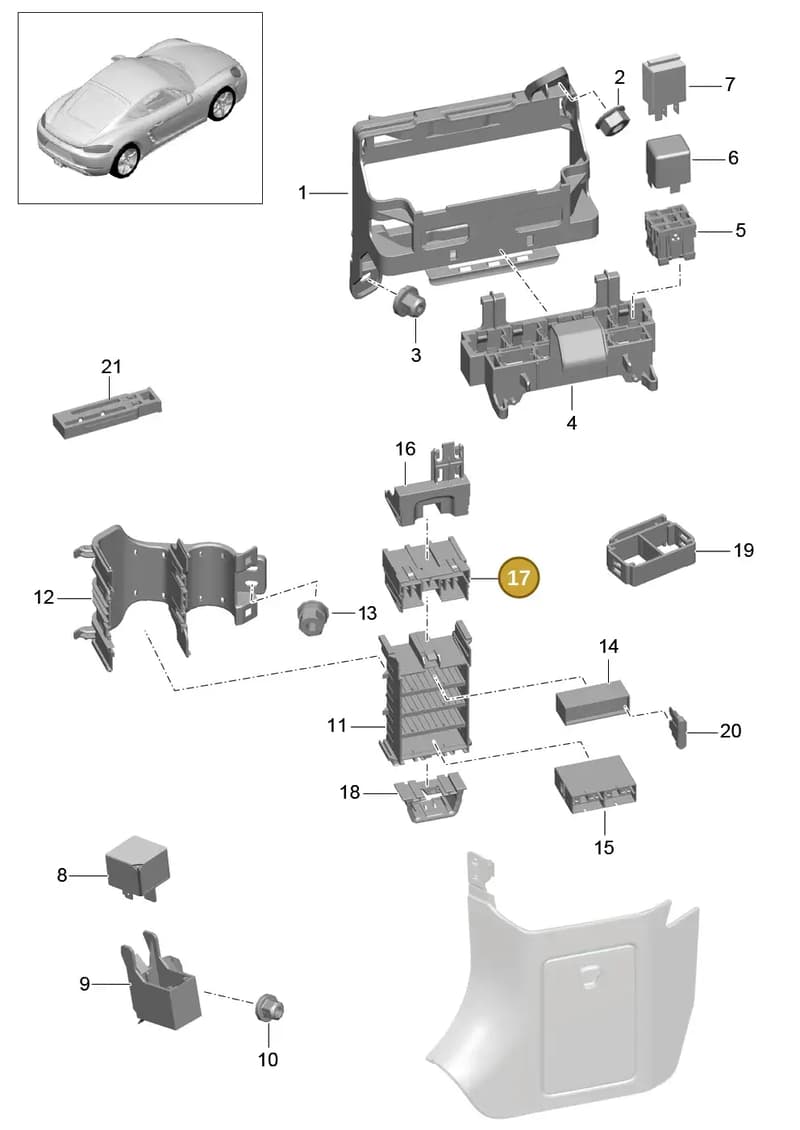 99161030900 — Porsche Cayman (2016-2019) diagram p50902000, position 17