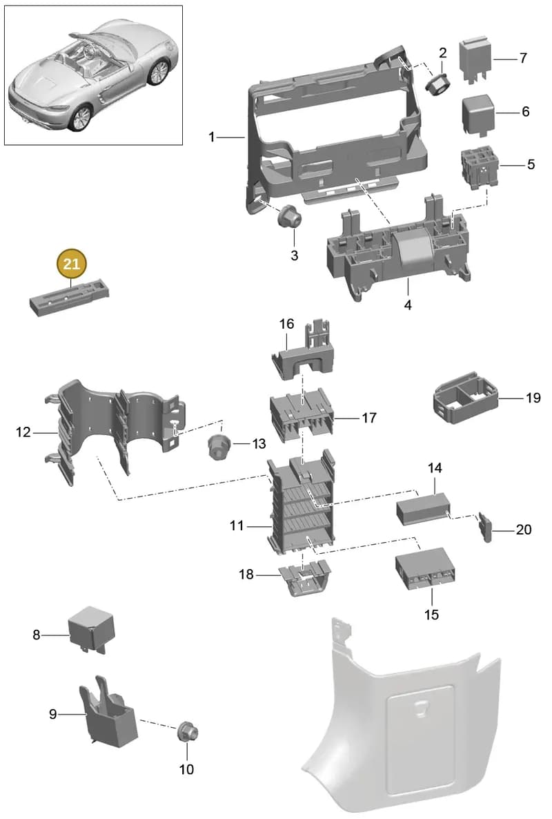 99161034000 — Porsche Boxster (2016-2019) diagram p48902000, position 21