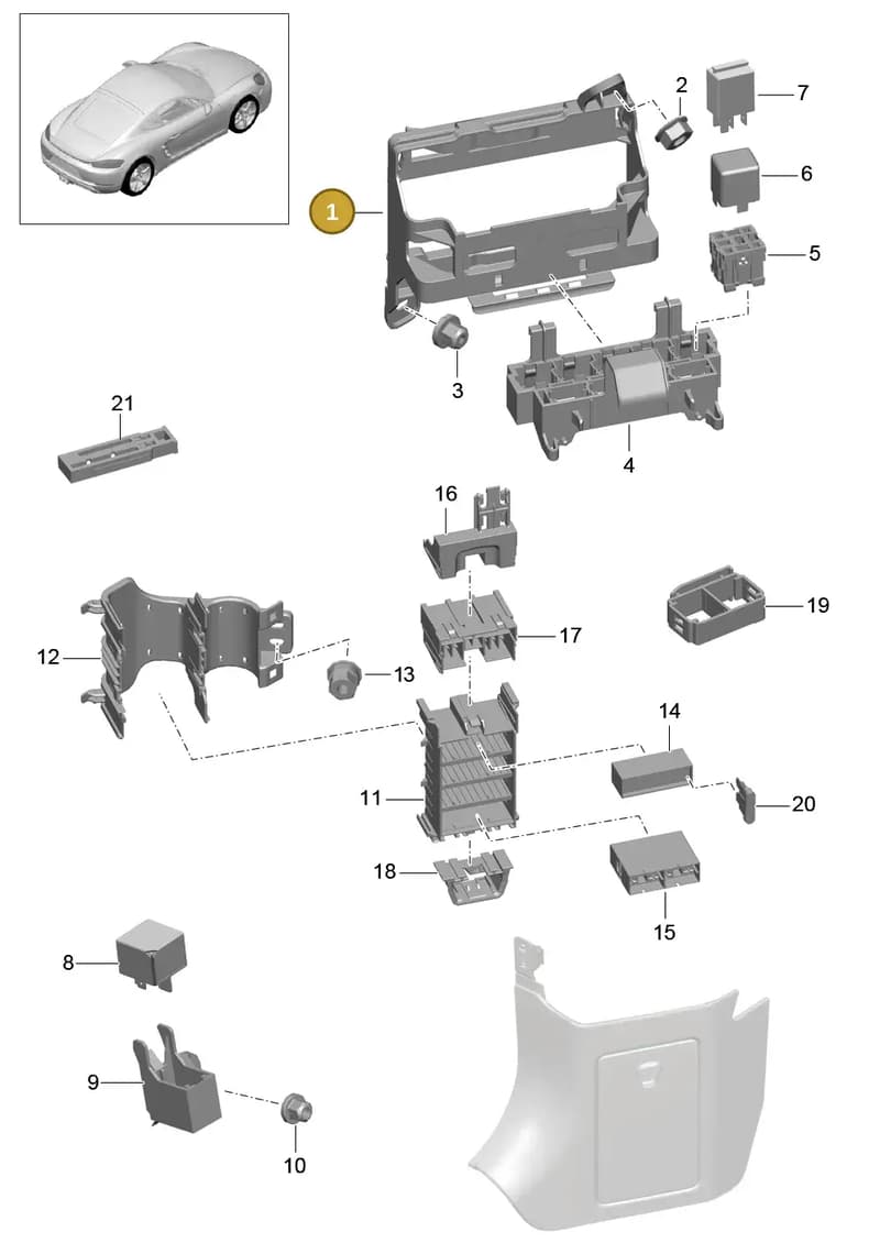 99161104404 — Porsche Cayman (2016-2019) diagram p50902000, position 1