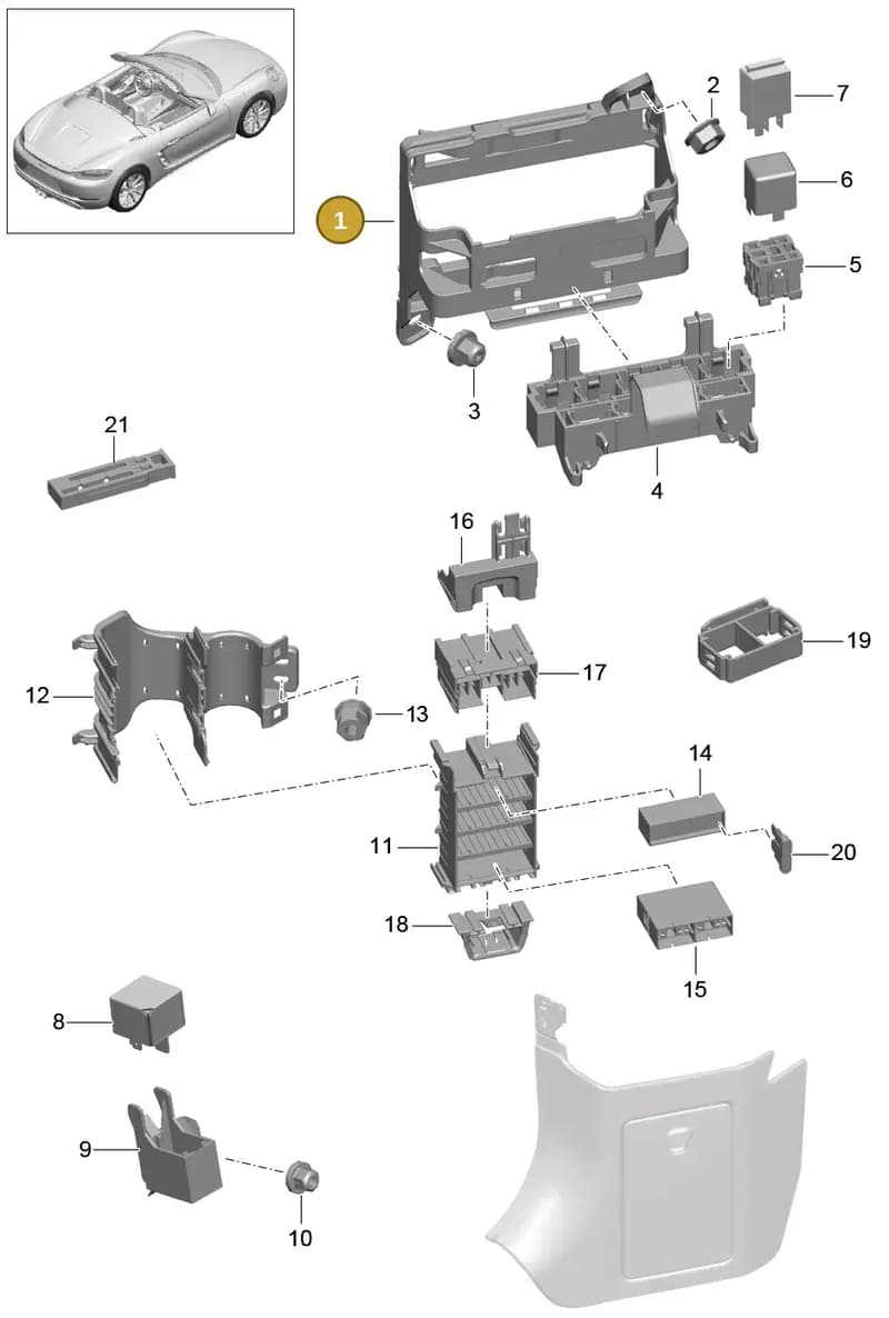 99161104404 — Porsche Boxster (2016-2019) diagram p48902000, position 1