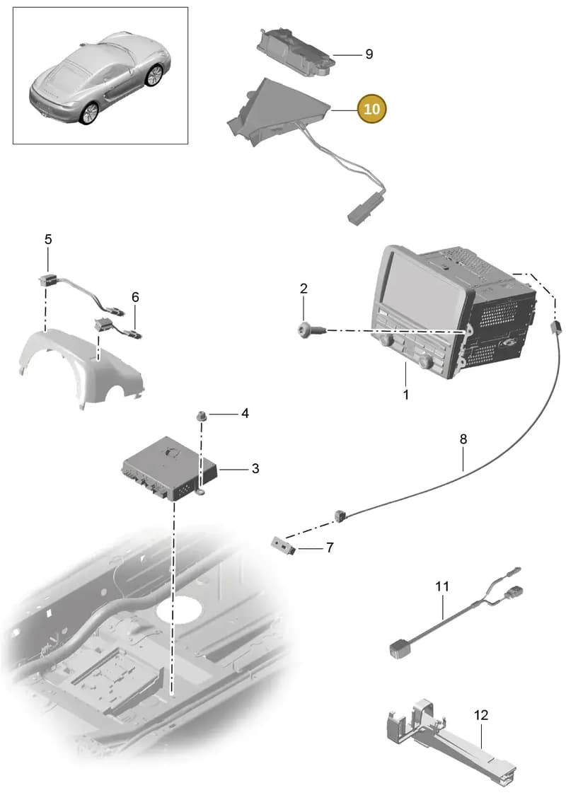 99161202250 — Porsche Cayman (2013-2016) diagram p40911000, position 10
