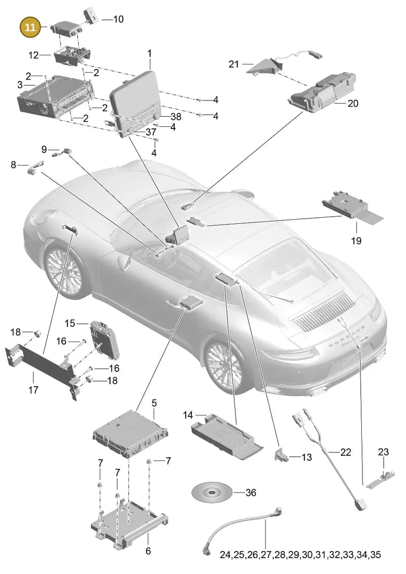 99161202375 — Porsche 911 (2016-2019) diagram p47911000, position 11