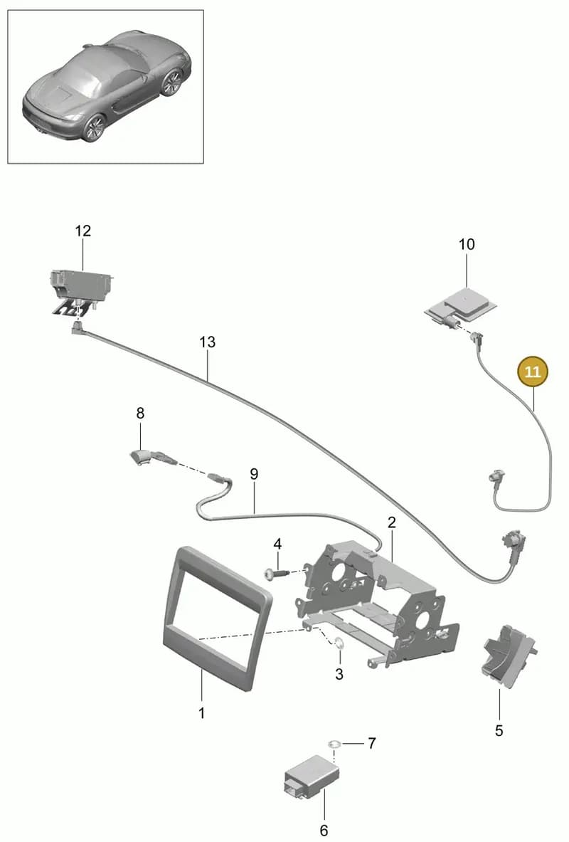 99161206650 — Porsche Boxster (2012-2016) diagram p39911001, position 11