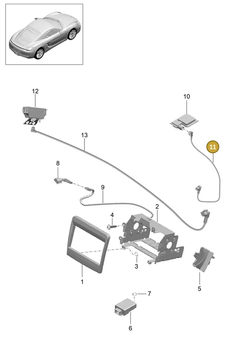 99161206650 — Porsche Cayman (2013-2016) diagram p40911001, position 11