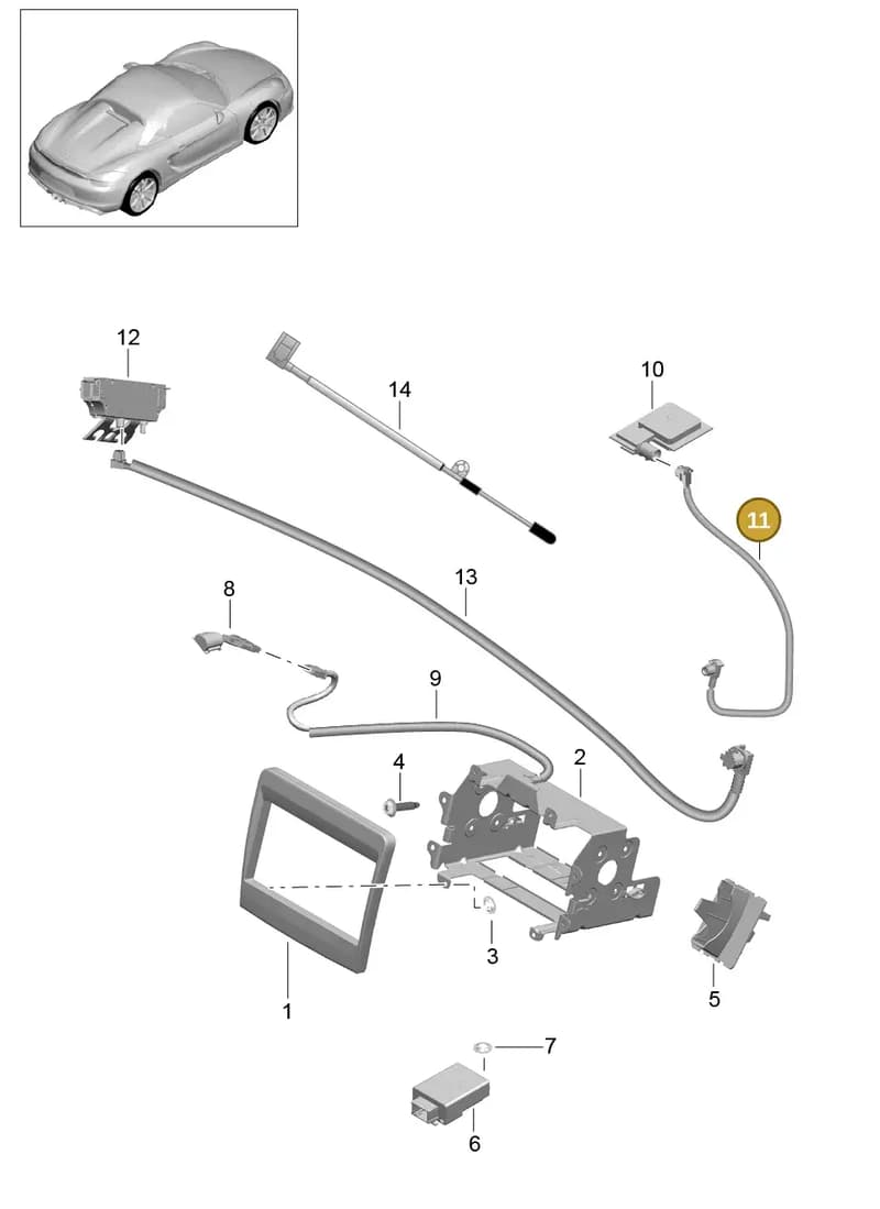 99161206650 — Porsche Boxster Spyder (2015-2016) diagram p46911001, position 11