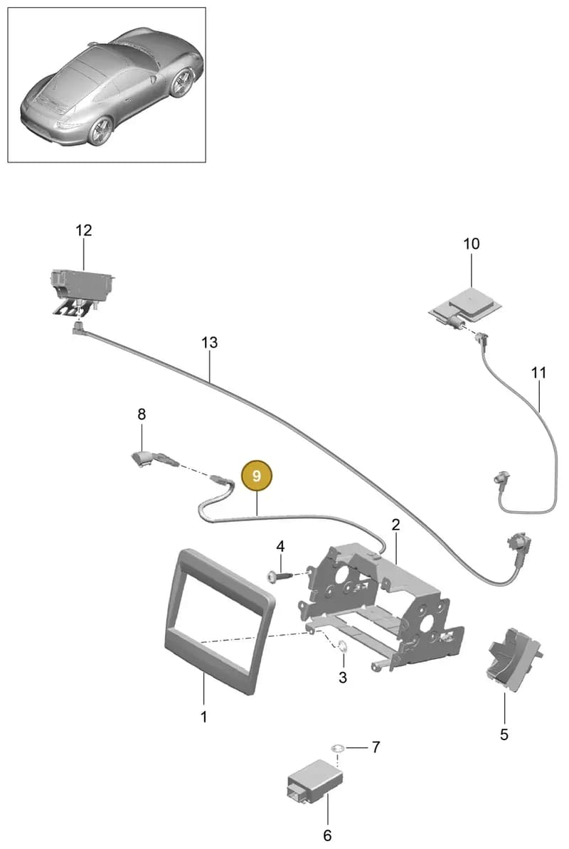 99161206750 — Porsche 991 Carrera 4 (2011-2016) diagram p38911001, position 9