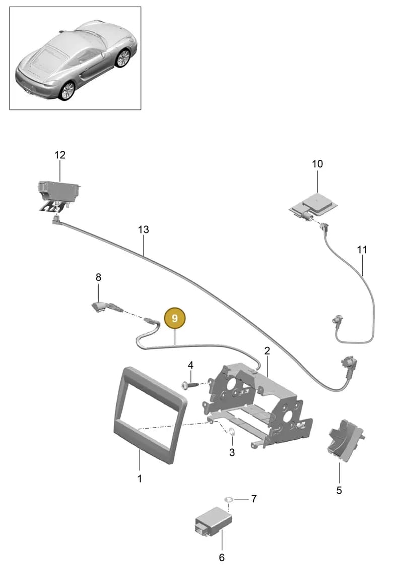 99161206750 — Porsche Cayman (2013-2016) diagram p40911001, position 9