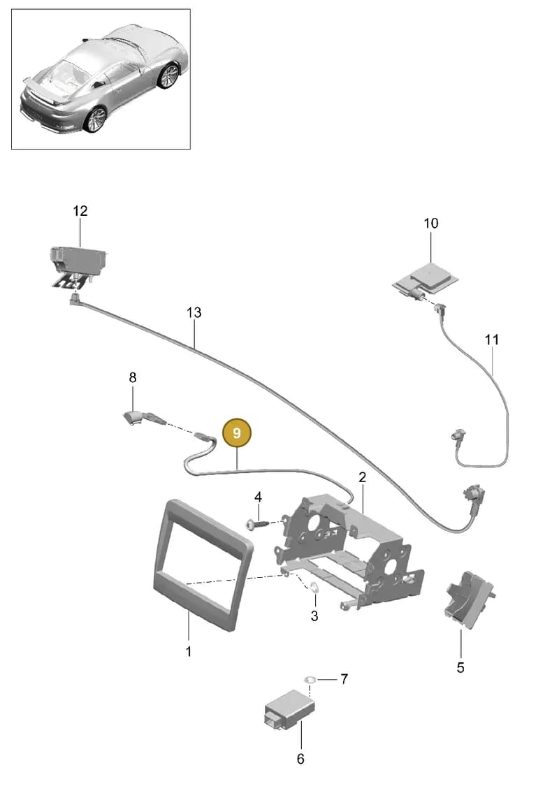 99161206750 — Porsche 911 (2013-2020) diagram p41911001, position 9
