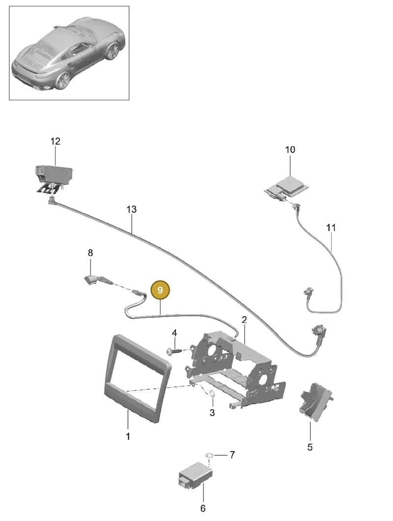 99161206750 — Porsche GT2 RS Clubsport (2013-2020) diagram p42911001, position 9