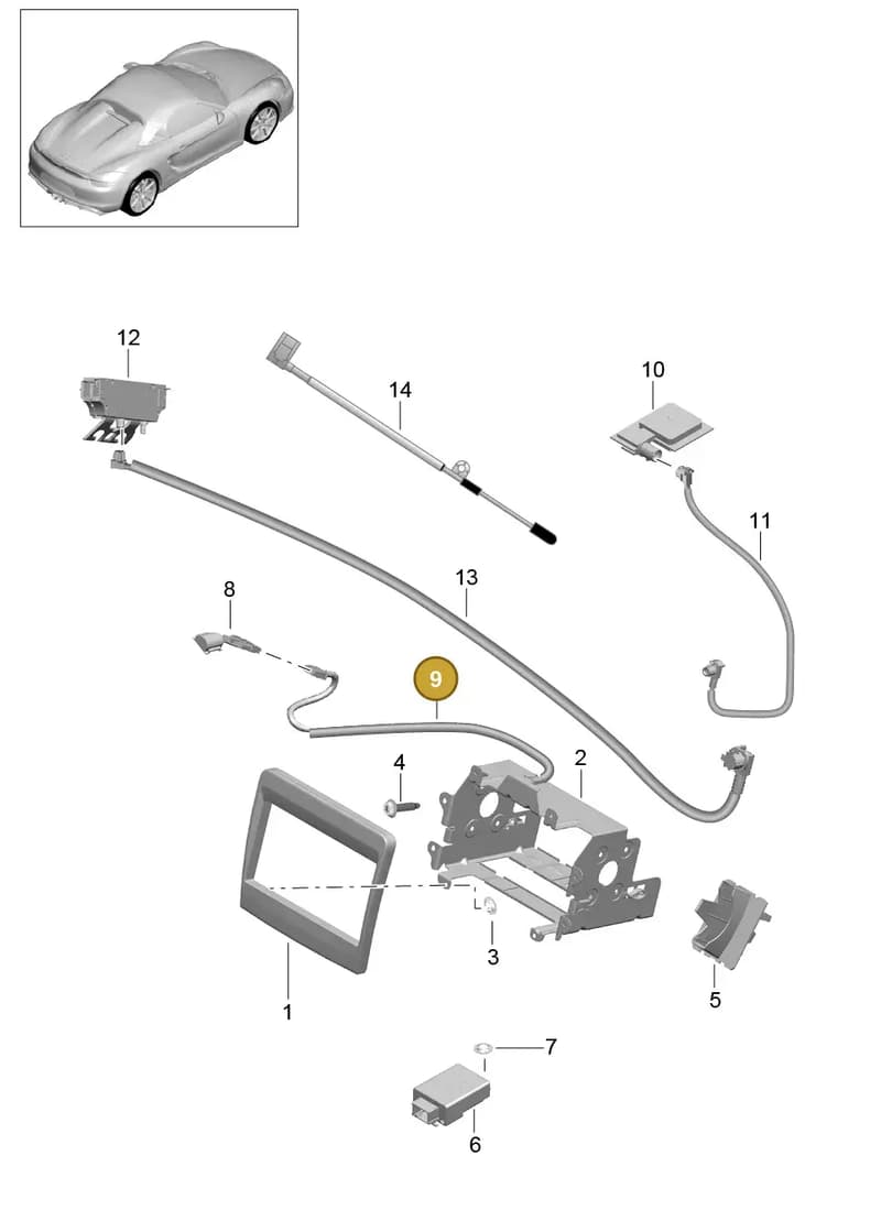99161206750 — Porsche Boxster Spyder (2015-2016) diagram p46911001, position 9