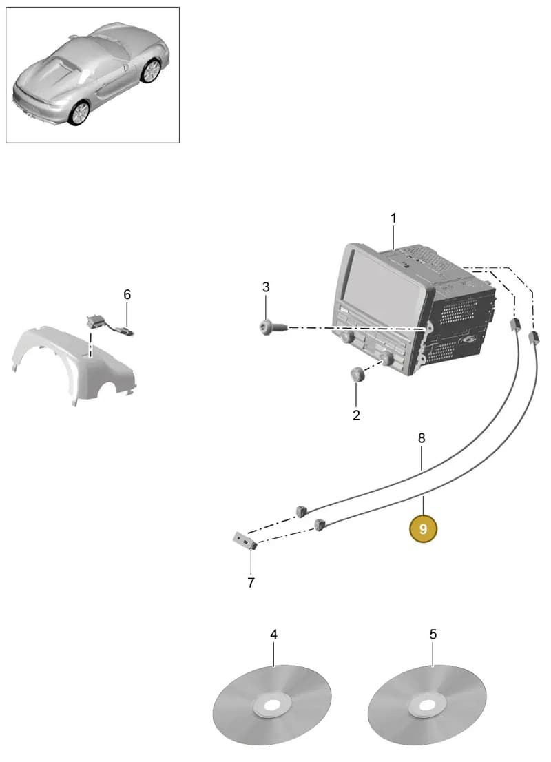 99161206750 — Porsche Boxster Spyder (2015-2016) diagram p46911000, position 9