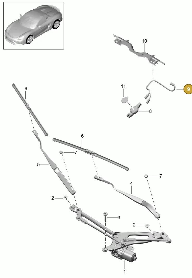 99161269150 — Porsche Boxster Spyder (2015-2016) diagram p46904000, position 9