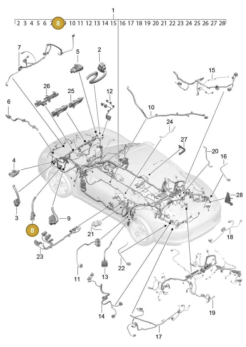 99161270100 — Porsche 911 (2016-2019) diagram p47902010, position 8