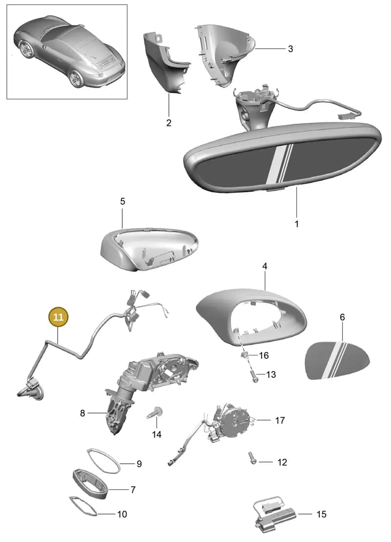 99161271701 — Porsche 991 Carrera 4 (2011-2016) diagram p38809050, position 11