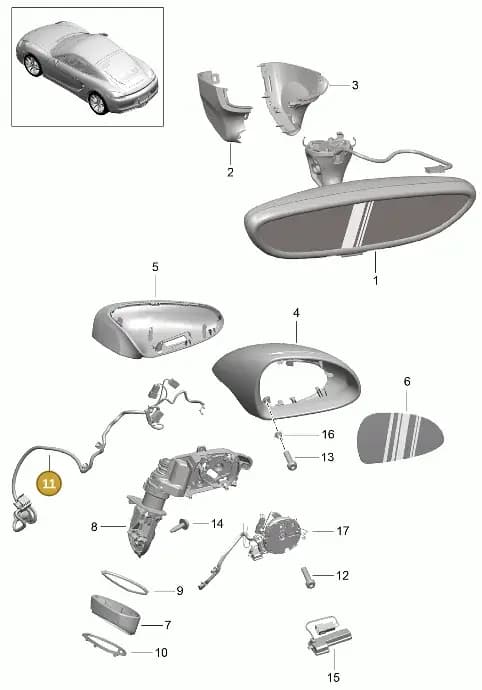 99161271701 — Porsche Cayman (2013-2016) diagram p40809050, position 11