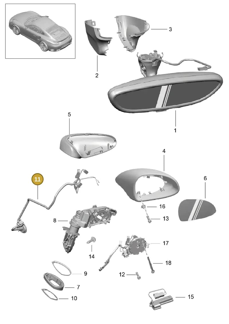 99161271701 — Porsche 911 (2013-2020) diagram p42809050, position 11