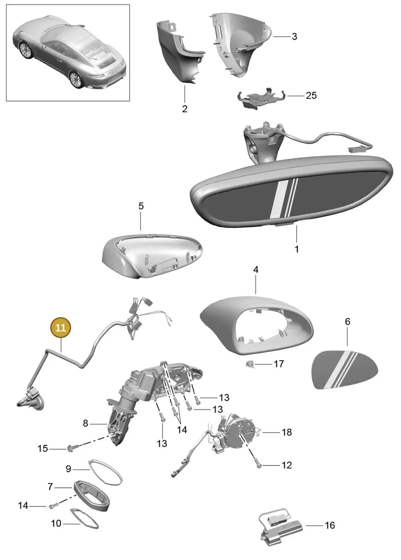 99161271802 — Porsche 911 (2016-2019) diagram p47809050, position 11