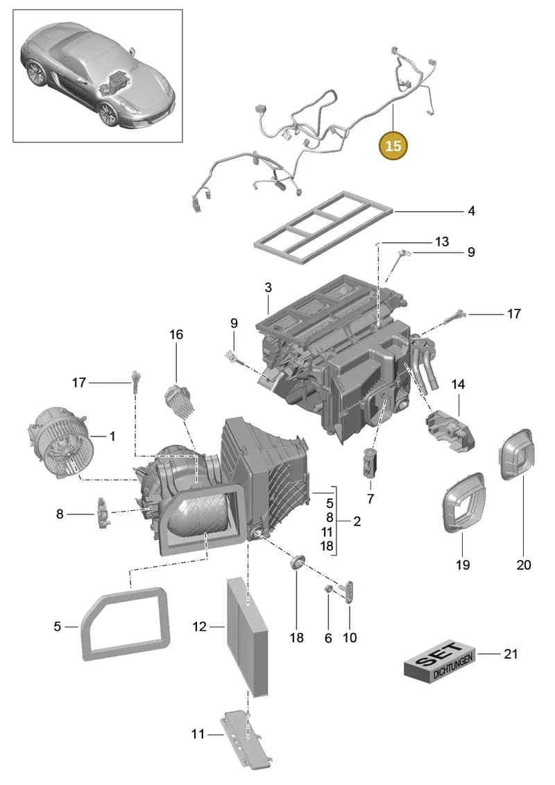 99161272400 — Porsche Boxster (2012-2016) diagram p39813010, position 15