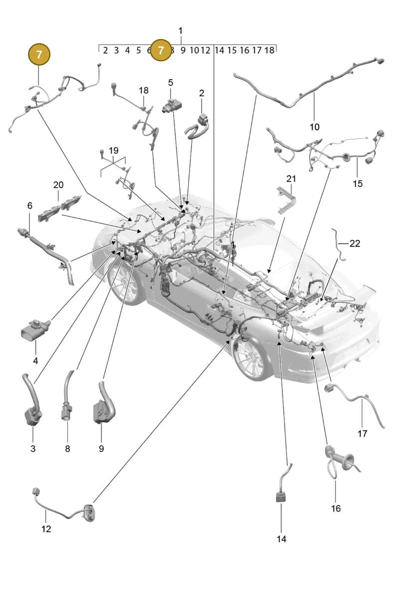 99161275701 — Porsche 911 (2013-2020) diagram p41902010, position 7