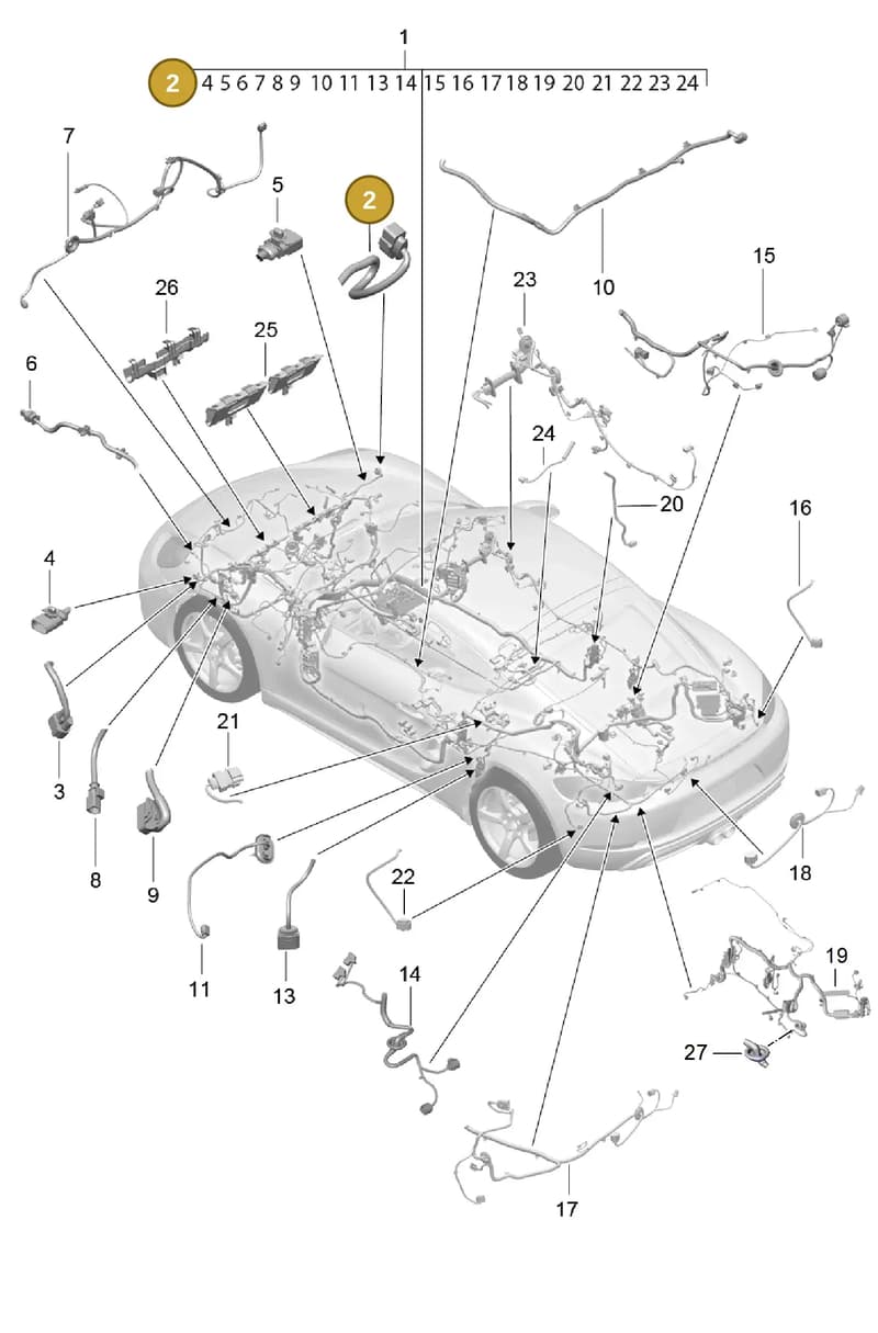 99161292011 — Porsche Cayman (2016-2019) diagram p50902010, position 2