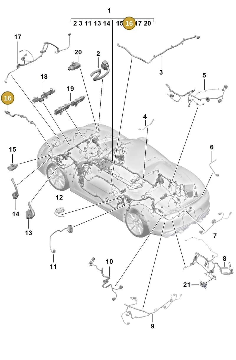 99161292301 — Porsche Boxster Spyder (2019-2020) diagram p54902100, position 16