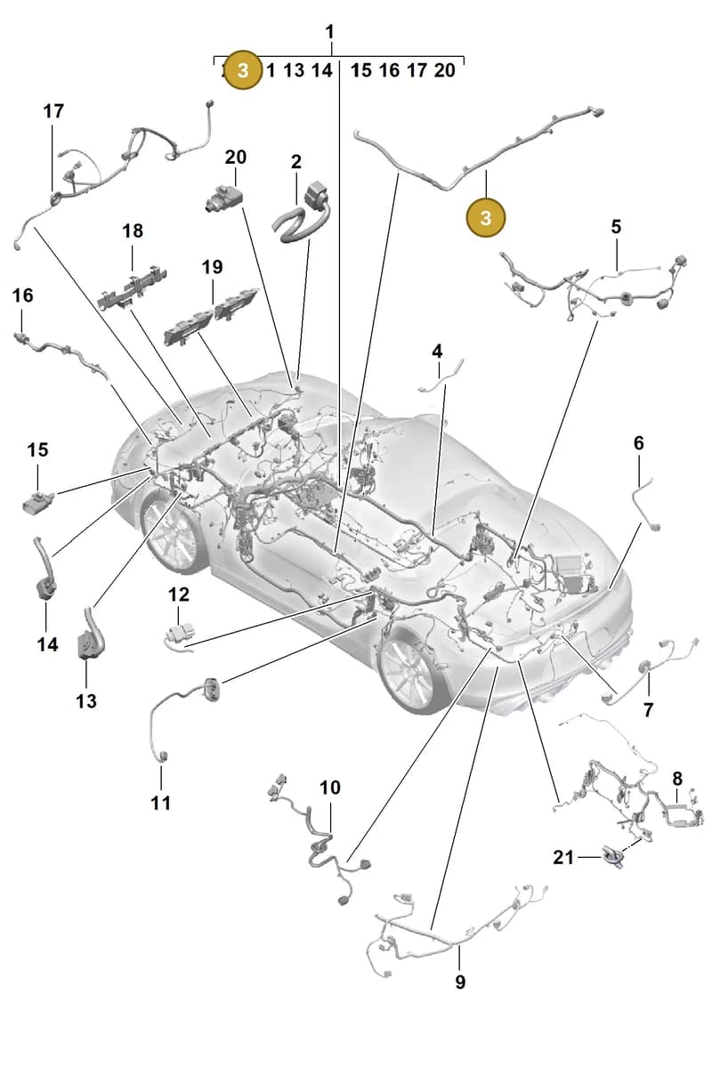 99161292503 — Porsche Boxster Spyder (2019-2020) diagram p54902100, position 3