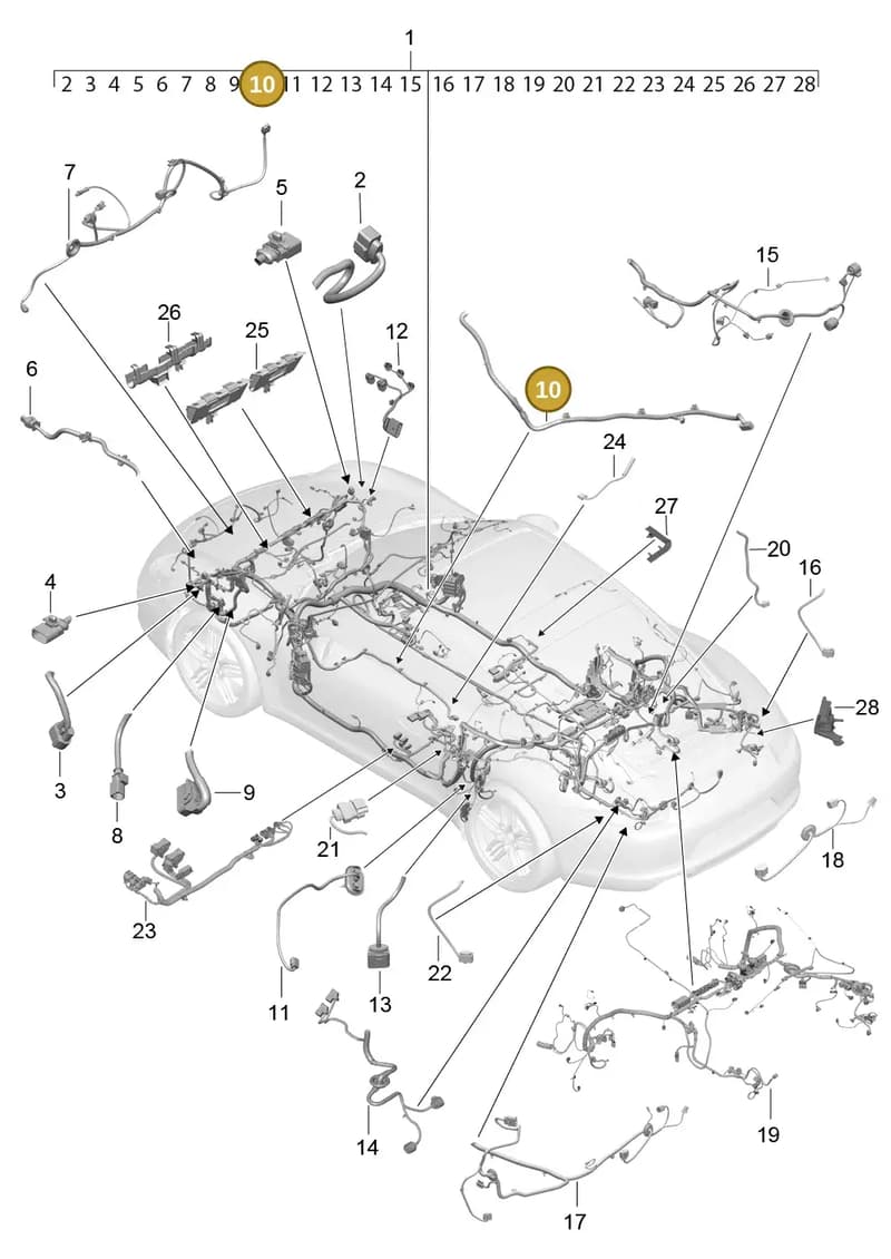 99161292511 — Porsche 911 (2016-2019) diagram p47902010, position 10