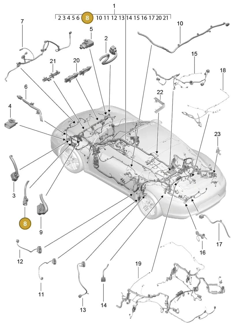 99161292600 — Porsche 991 Carrera 4 (2011-2016) diagram p38902010, position 8