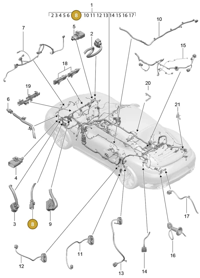 99161292600 — Porsche 911 (2013-2020) diagram p42902010, position 8