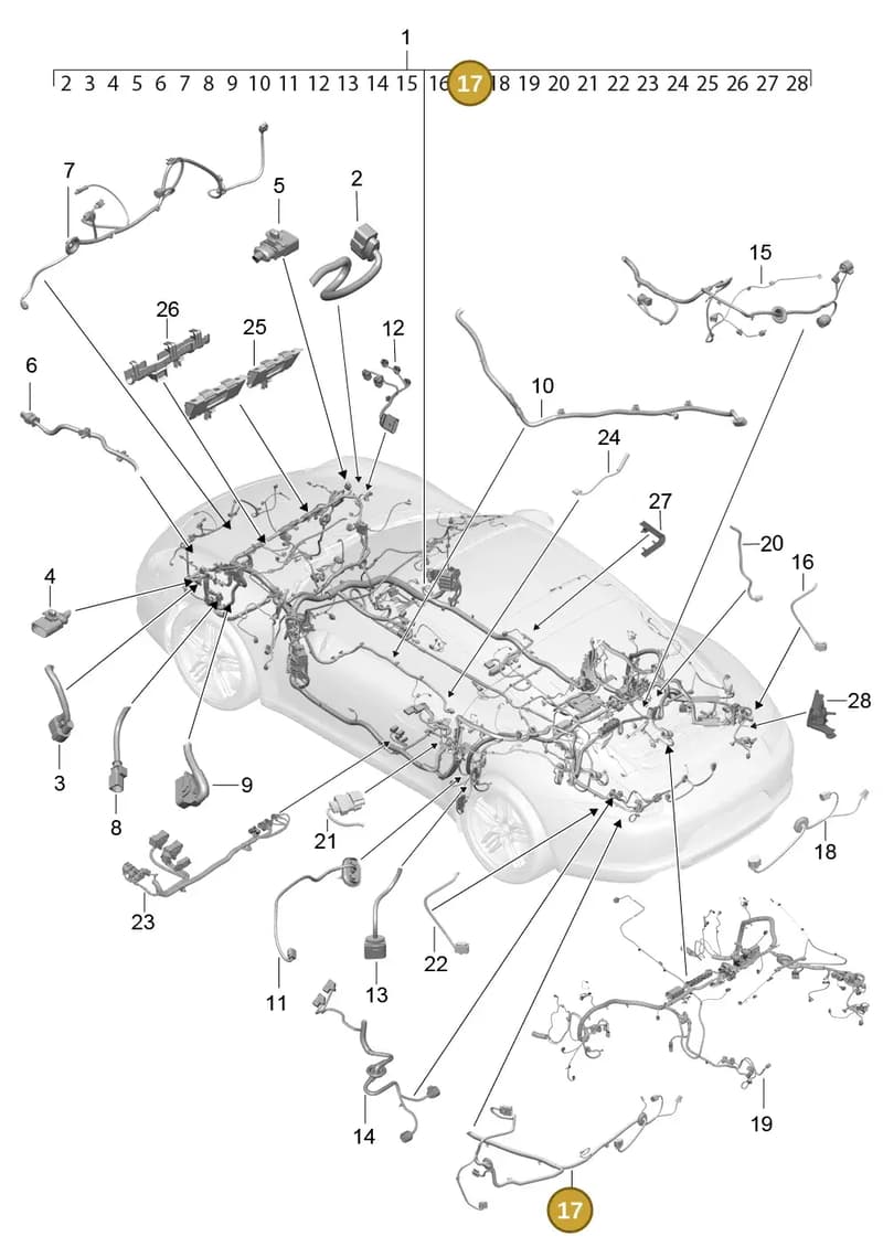 99161293503 — Porsche 911 (2016-2019) diagram p47902010, position 17
