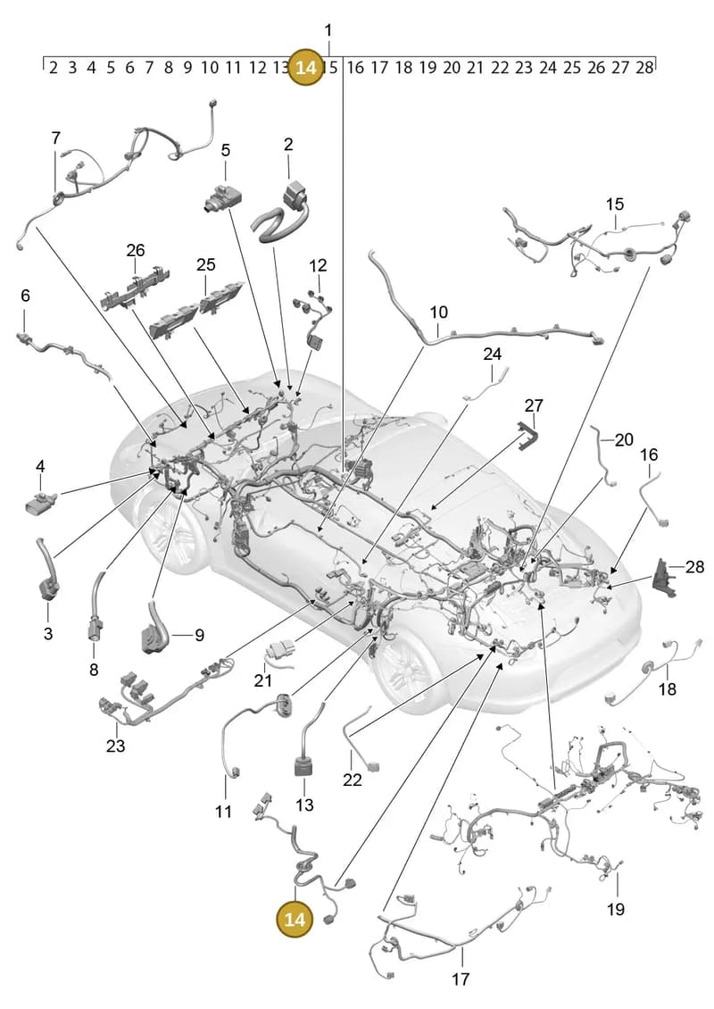 99161293603 — Porsche 911 (2016-2019) diagram p47902010, position 14