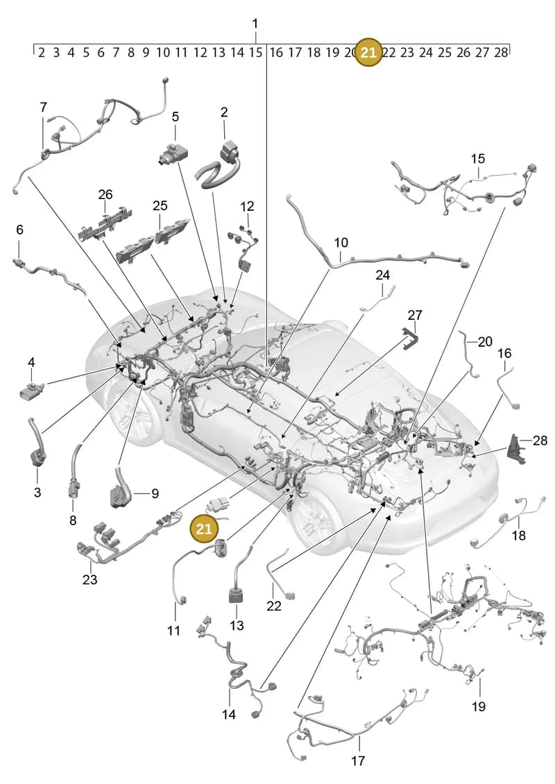 99161295601 — Porsche 911 (2016-2019) diagram p47902010, position 21