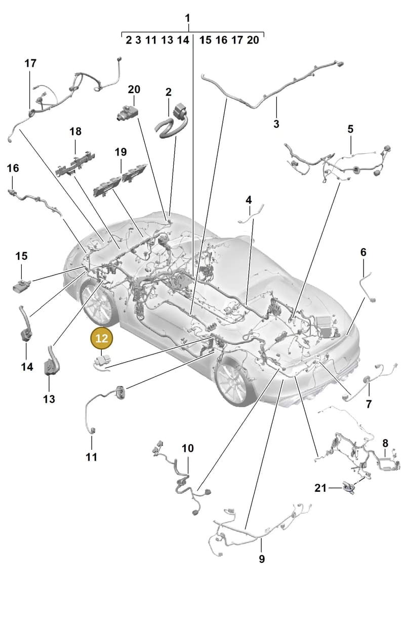 99161295601 — Porsche Boxster Spyder (2019-2020) diagram p54902100, position 12
