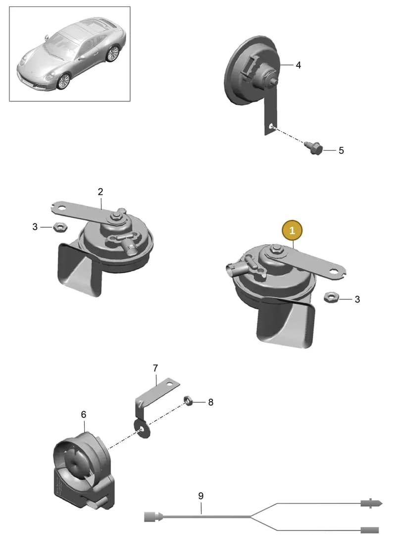 991613123101E0 — Porsche 911 (2016-2019) diagram p47903000, position 1
