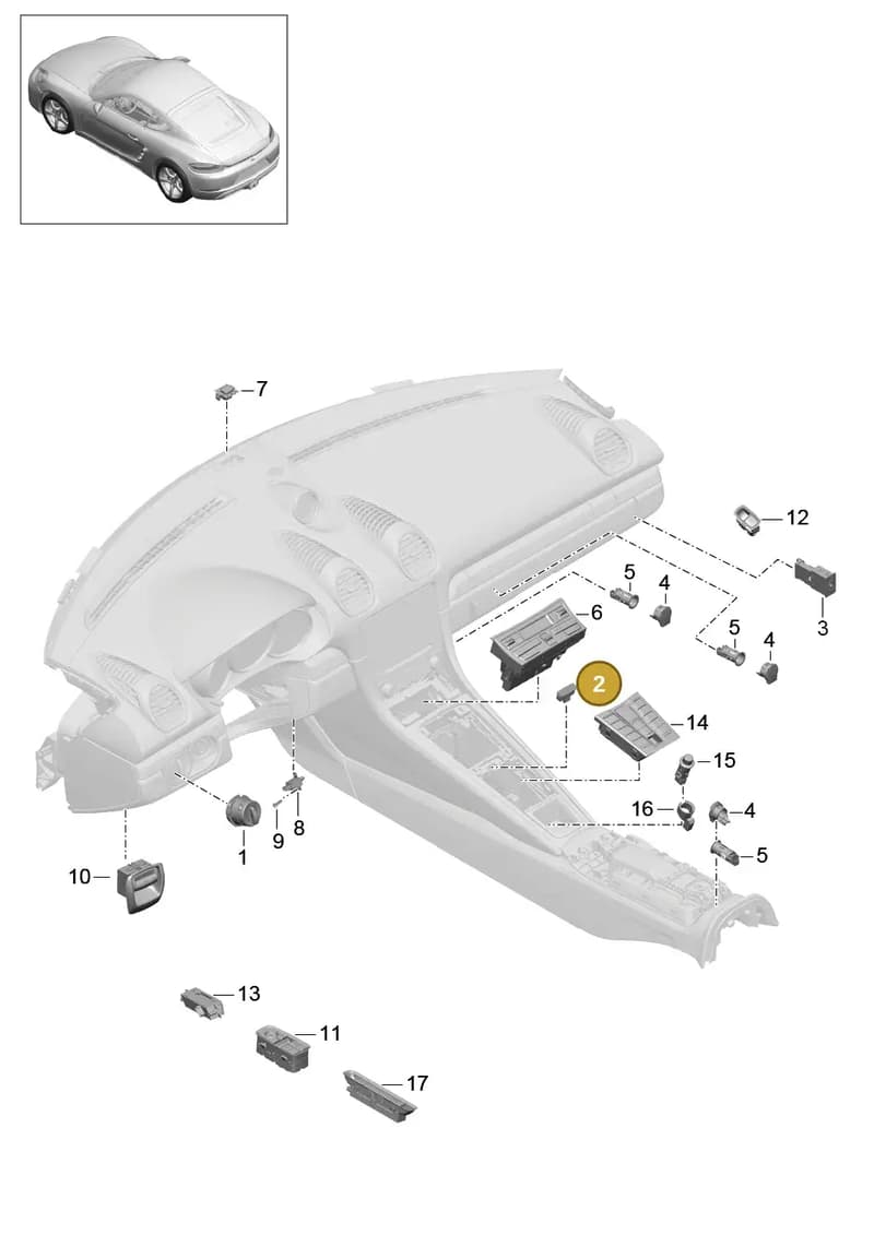99161333201A05 — Porsche Cayman (2016-) diagram p50903005, position 2