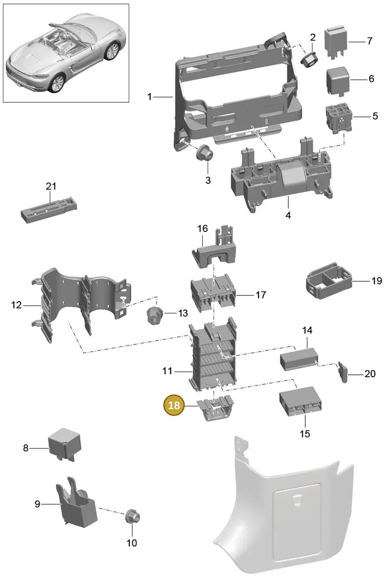 99161807501 — Porsche Boxster (2016-2019) diagram p48902000, position 18