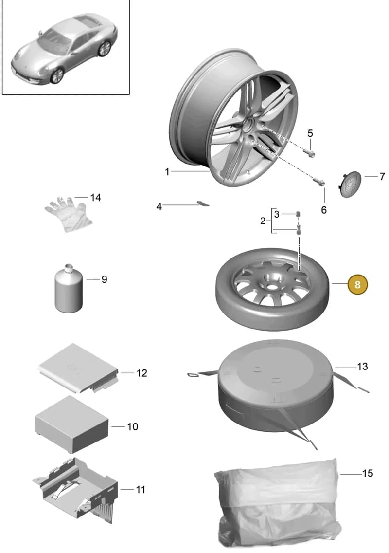 99161810402 — Porsche 991 Carrera 4 (2011-2016) diagram p38601000, position 8