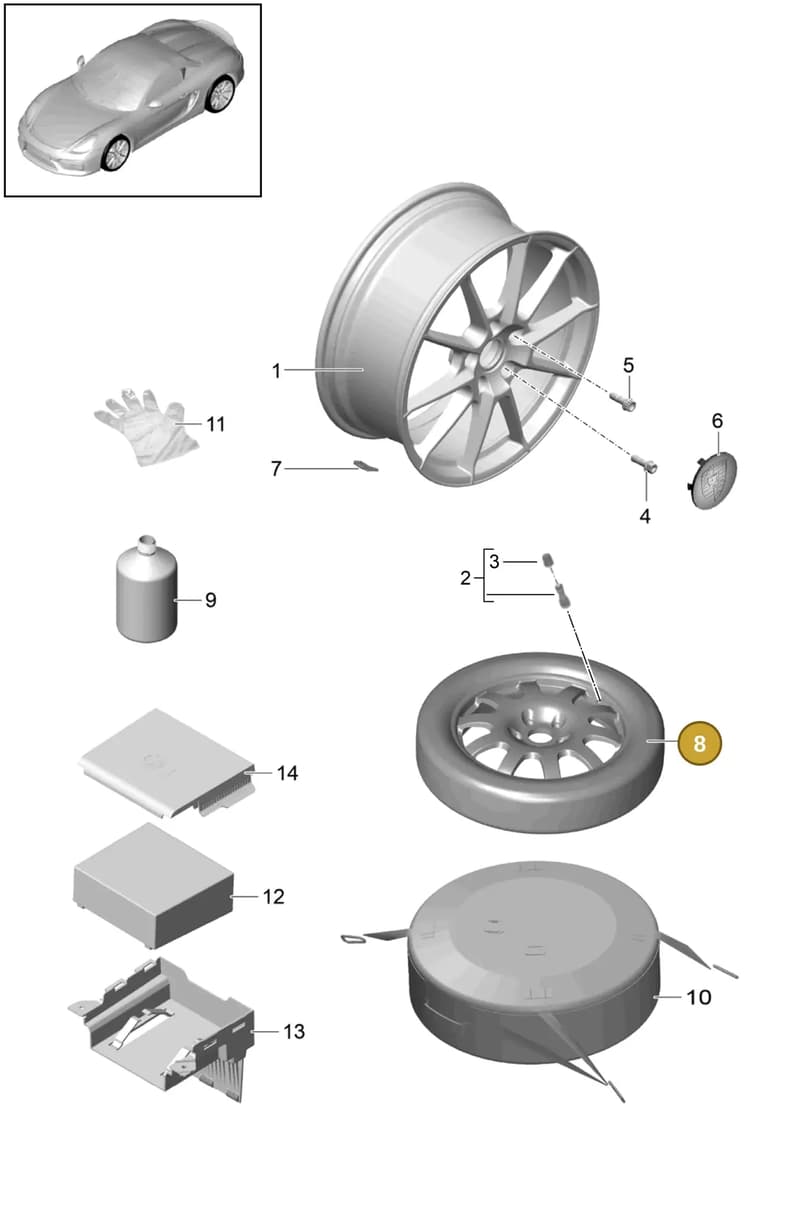 99161810402 — Porsche Boxster Spyder (2015-2016) diagram p46601000, position 8