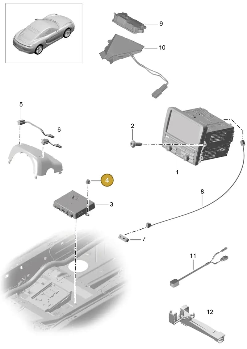 99161812200 — Porsche Cayman (2013-2016) diagram p40911000, position 4