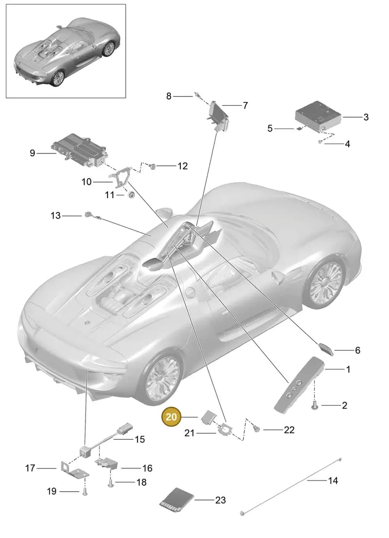 99161820901 — Porsche 918 Spyder (2014-2015) diagram p43911000, position 20