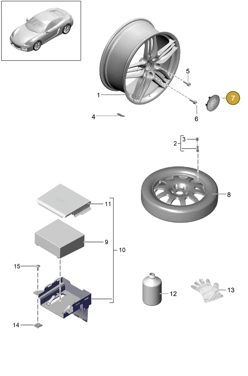 99161825900 — Porsche Cayman (2013-2016) diagram p40601000, position 7